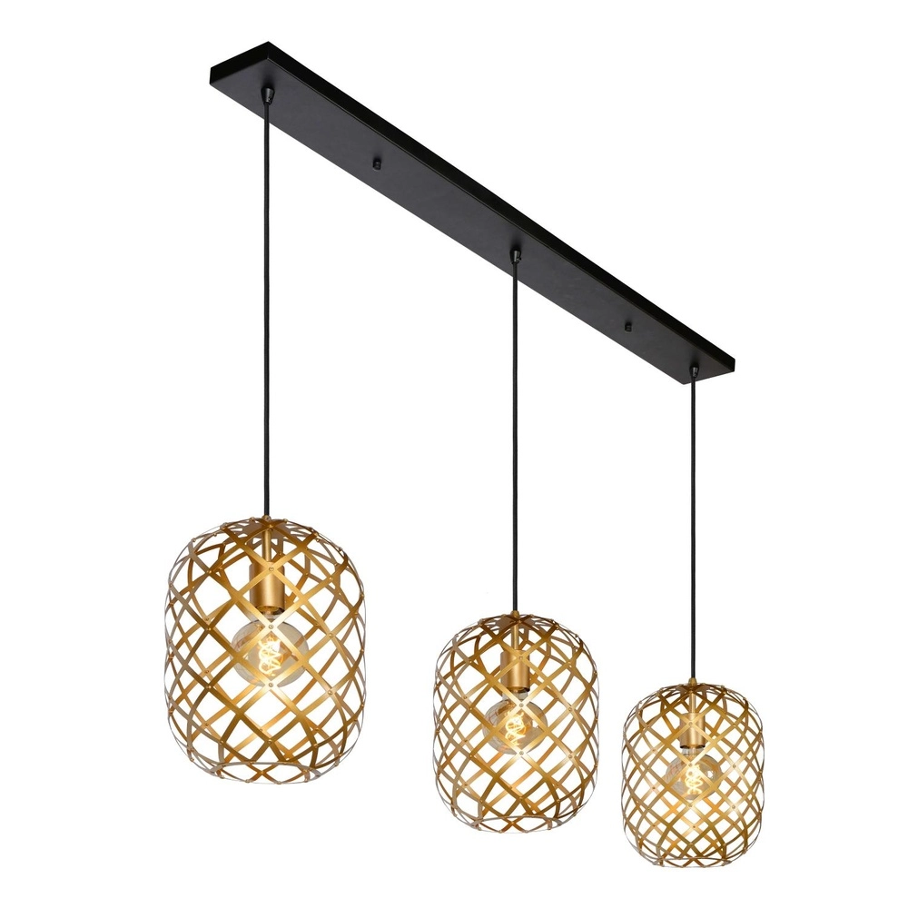 Lampe pendante à 3 lampes Wolfram Or Lucide 5411212211453