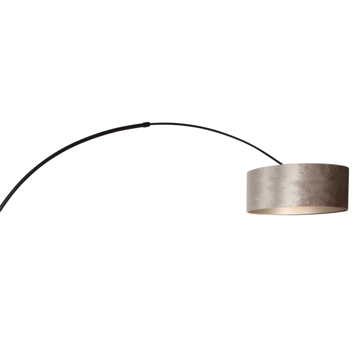 Lampe à arc Sparkled noir avec capuche en velours taupe Steinhauer 8712746145984