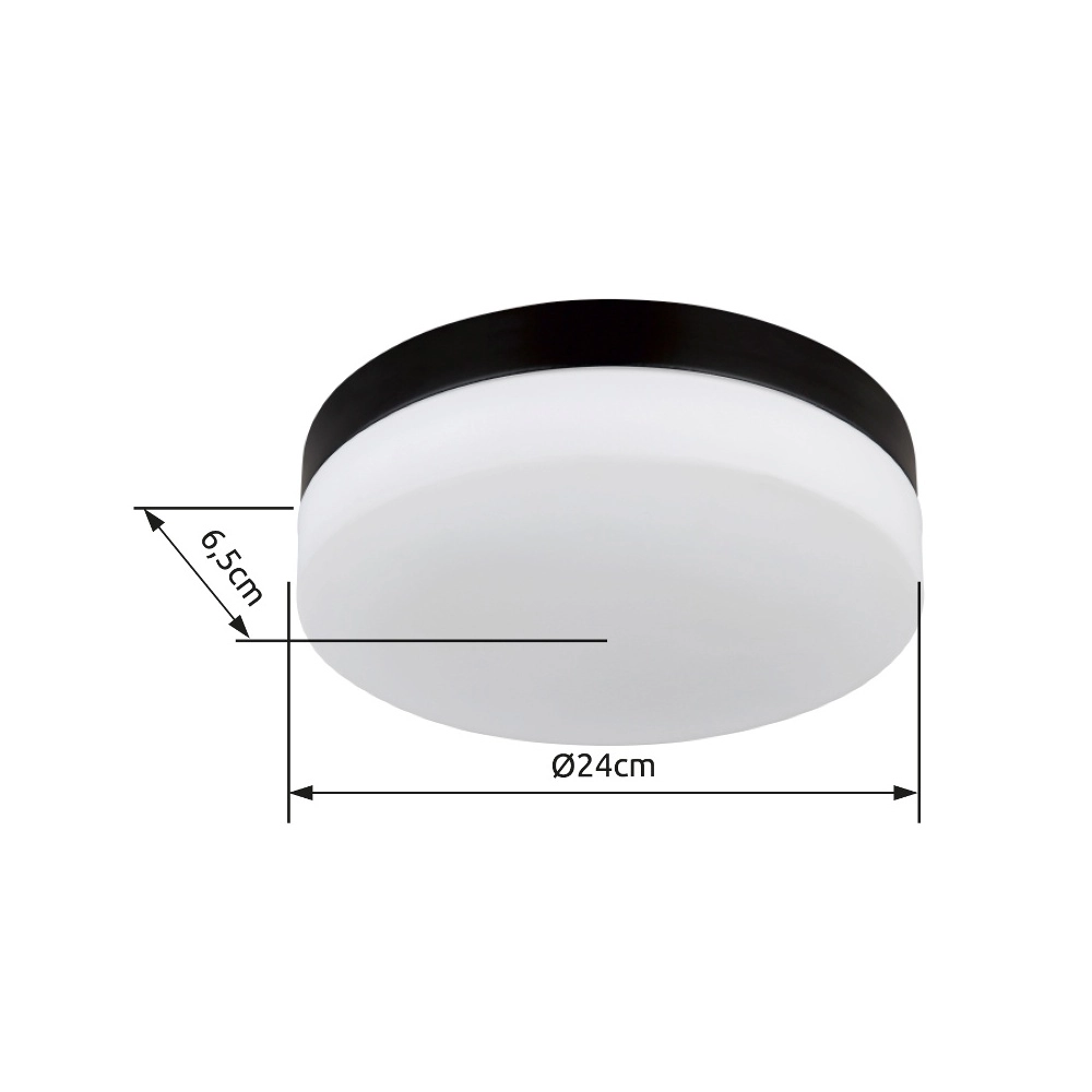 Conception de plafonds Vranos noir pour usage extérieur Ø 24cm Globo 9007371437764