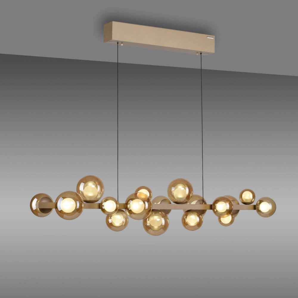 Lampe suspendue unique Pure E-Popup Bronze à 18 lumières Paul Neuhaus 4012248384428