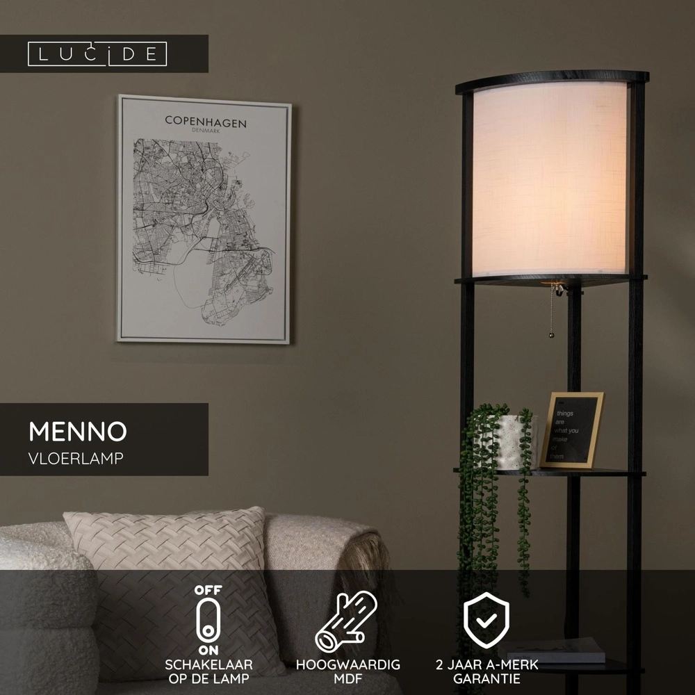 Lampe de pied Menno Noir Lucide 5411212441591