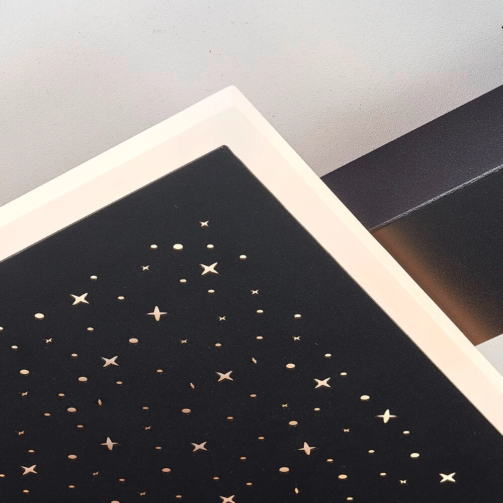 Plafonnier carré Reno dessin 37x37cm Brilliant 4004353428371