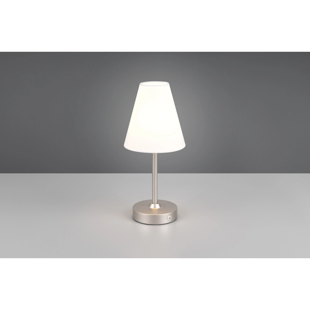 Lampe de table Kenny nickel avec capuchon blanc Trio 4017807655032