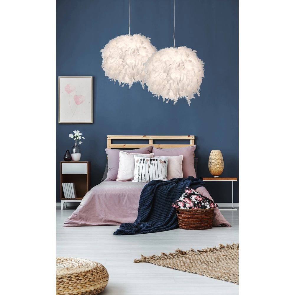 Lampe pendante en plume Ducky blanc Ø 30cm Globo 4048194027720