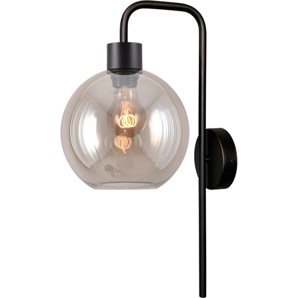 Lampe murale Lazise noir avec verre ambré