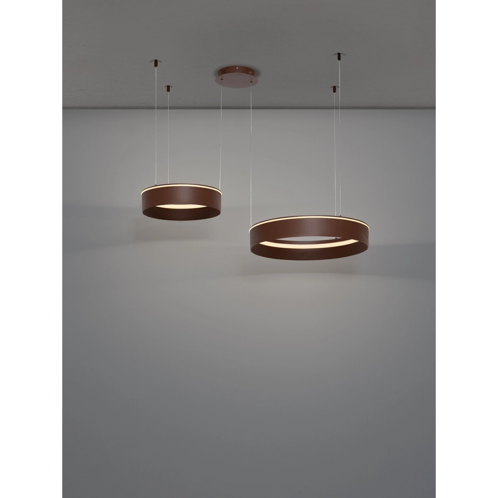 Lampe pendante moderne Olivia Double marron Lyora 5212017494283