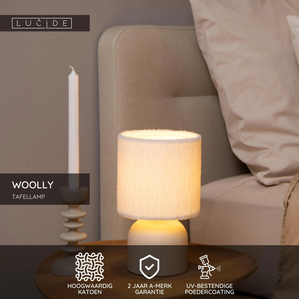 Lampe de table Woolly Crème Lucide 5411212105875