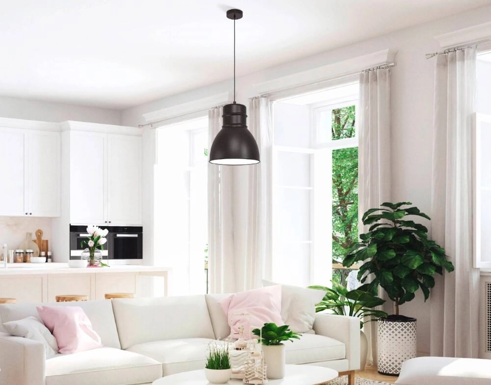 Lampe suspendue noire Ebury Ø 38 cm Eglo 9002759436216