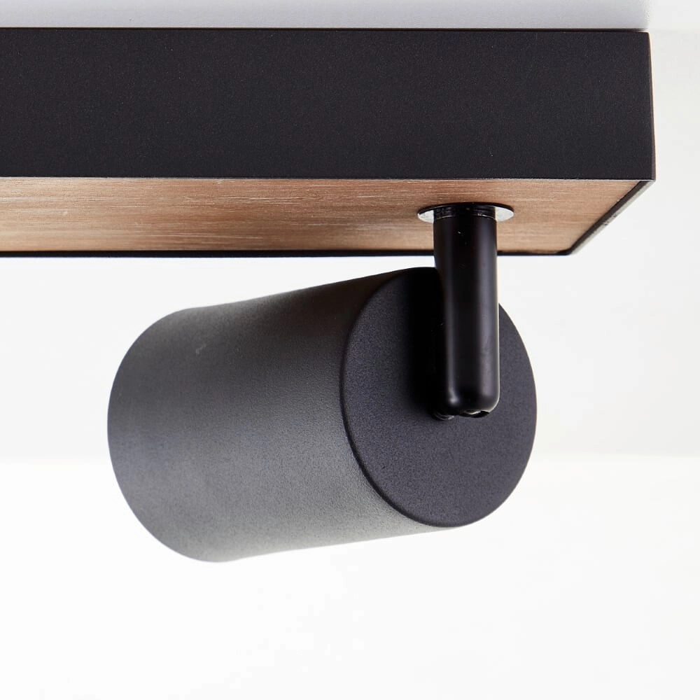 Lampe à 4 lumières Jello Wood noir avec du bois Brilliant 4004353428401