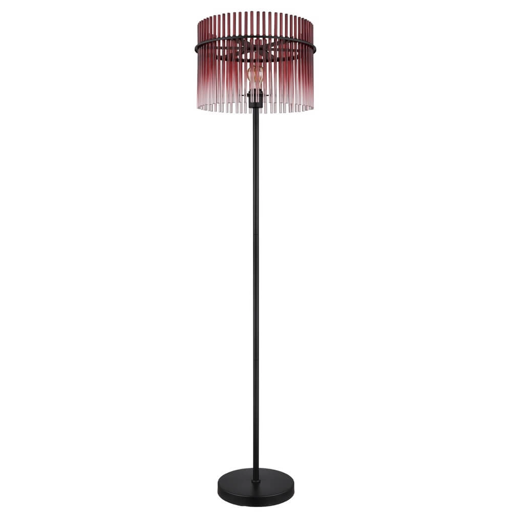 Lampadaire noir Gorley avec verre rouge Ø 38cm Globo 9007371474950
