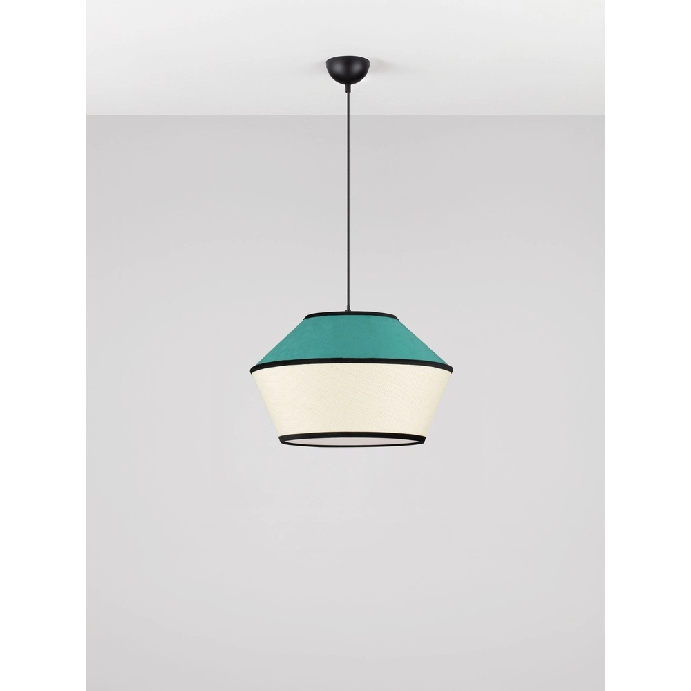 Lampe suspendue Veliss Blanc avec bleu Lyora 5212017493842