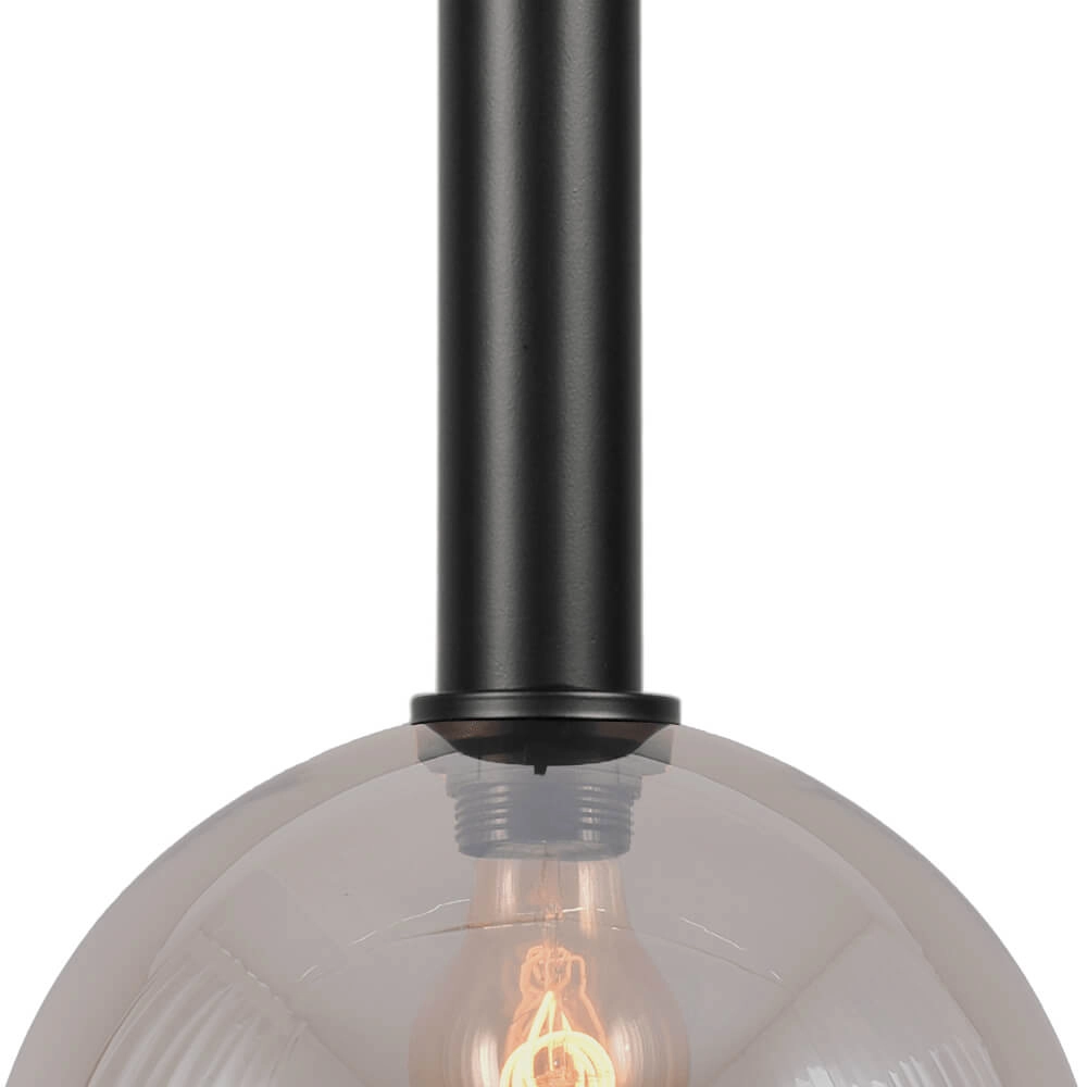 Lampe suspendue Ø 25cm Bella 2 Noir avec verre doré Masterlight 8718121334301