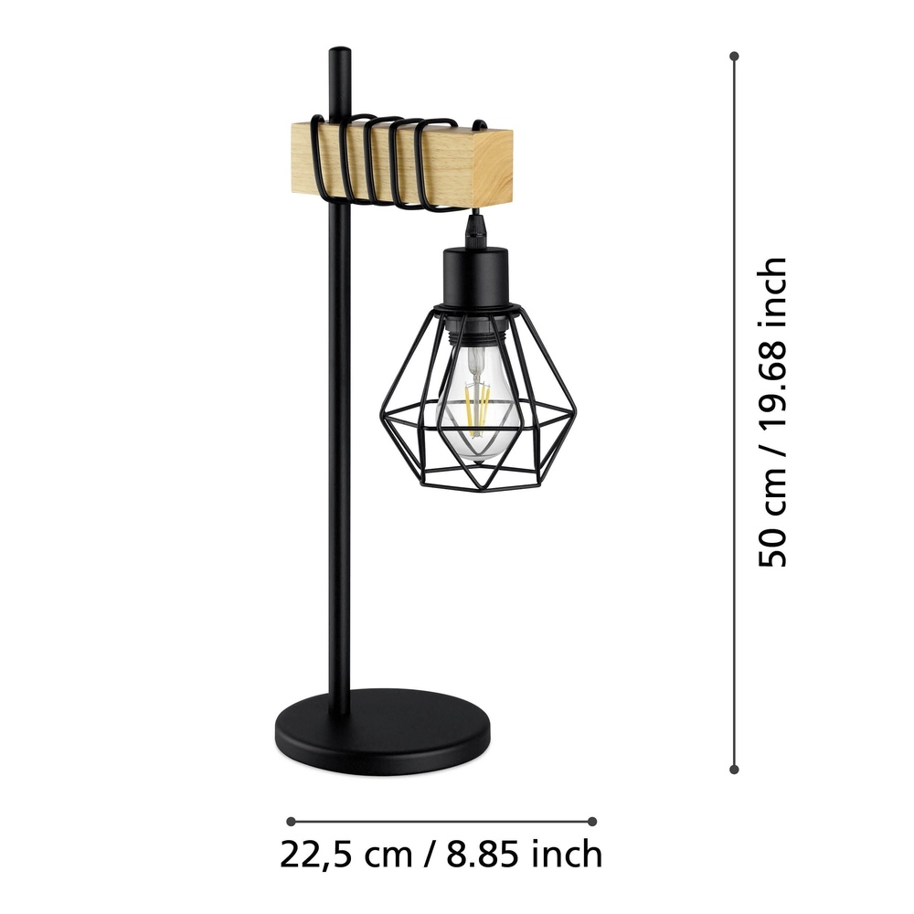 Lampe de table Townshend 5 bois avec interrupteur Eglo 9002759440794