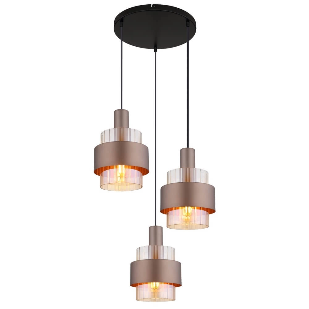 Suspension Milley bronze Ø 45cm 3 lumières Suspension Milley bronze Ø 45cm 3 lumières
