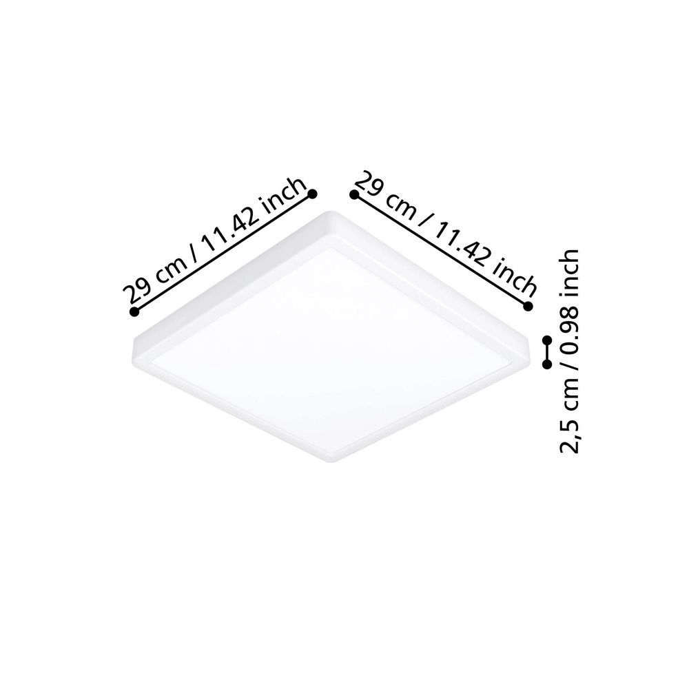 Lumière LED de plafond Fueva 6 Carré - Blanc - 29x29cm Eglo 9008606330201