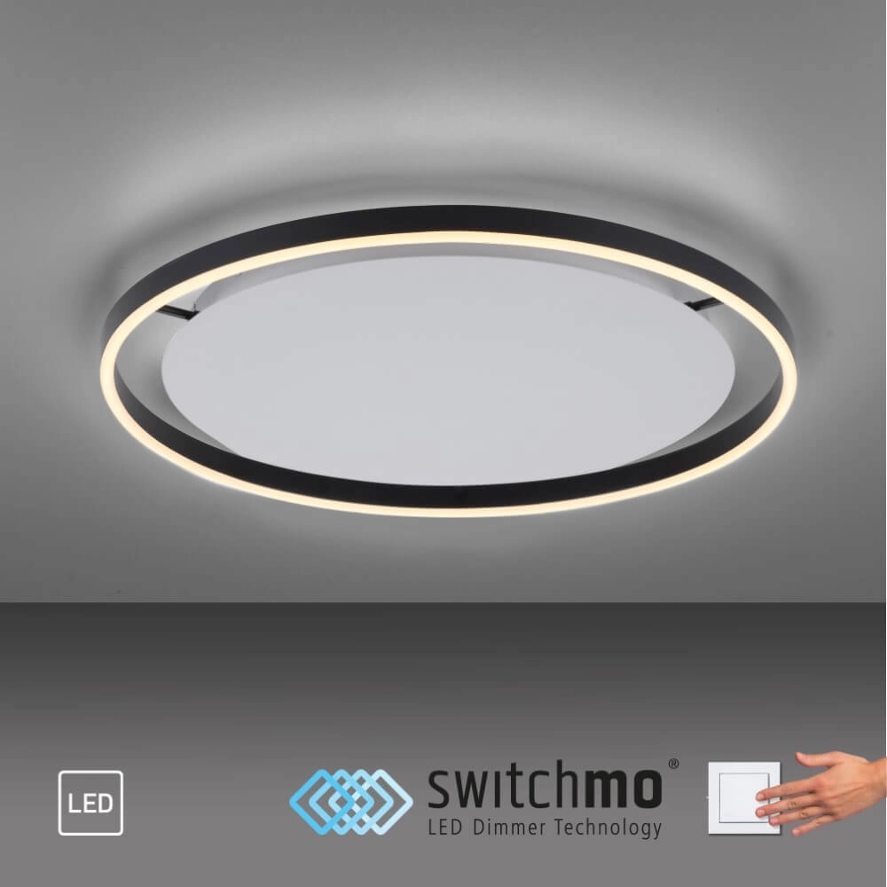 Plafonnier Ritus noir Ø 58,5cm Just Light 4043689983932