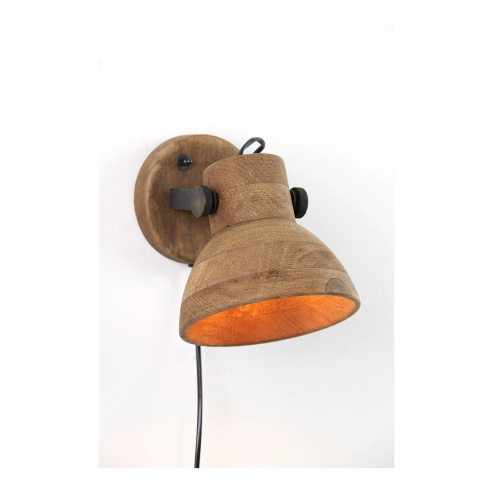 Lampe murale en bois Ilanio Brown Light & Living 8717807293345
