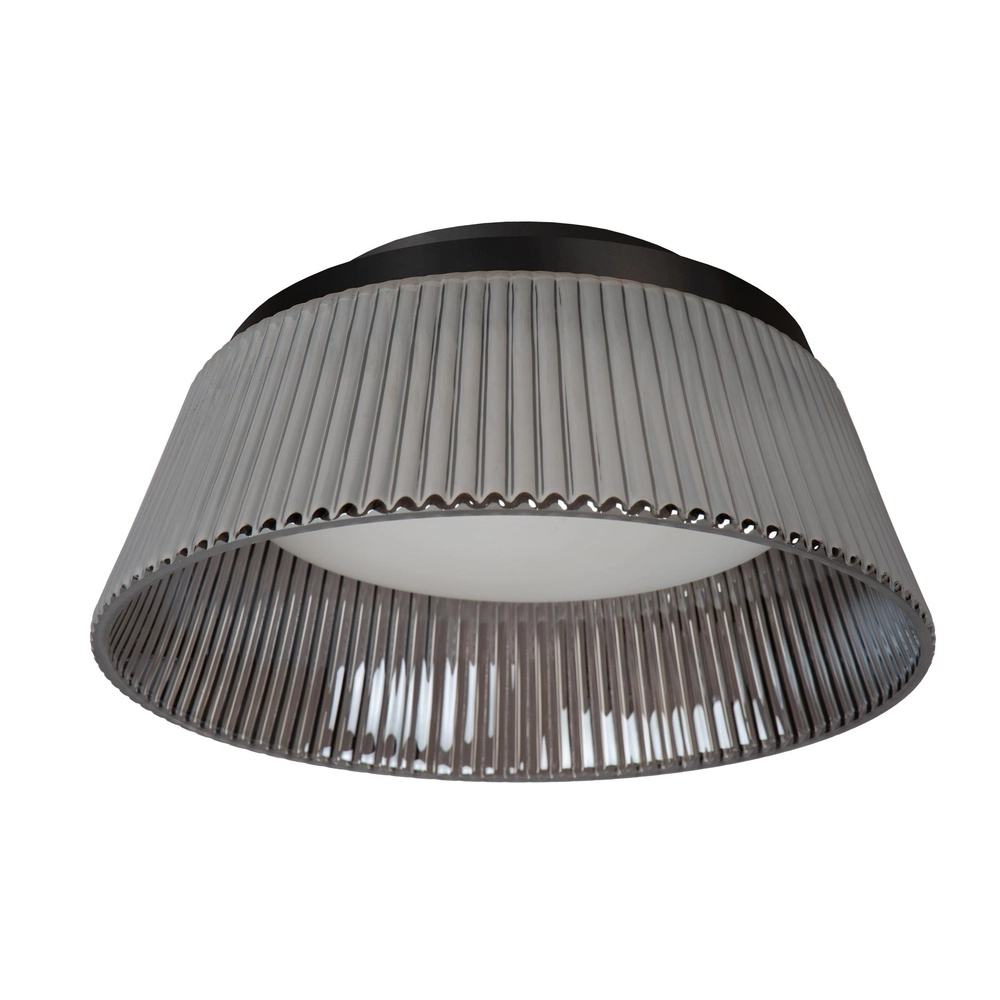 Lampe de plafond Vixi noir avec verre fumé