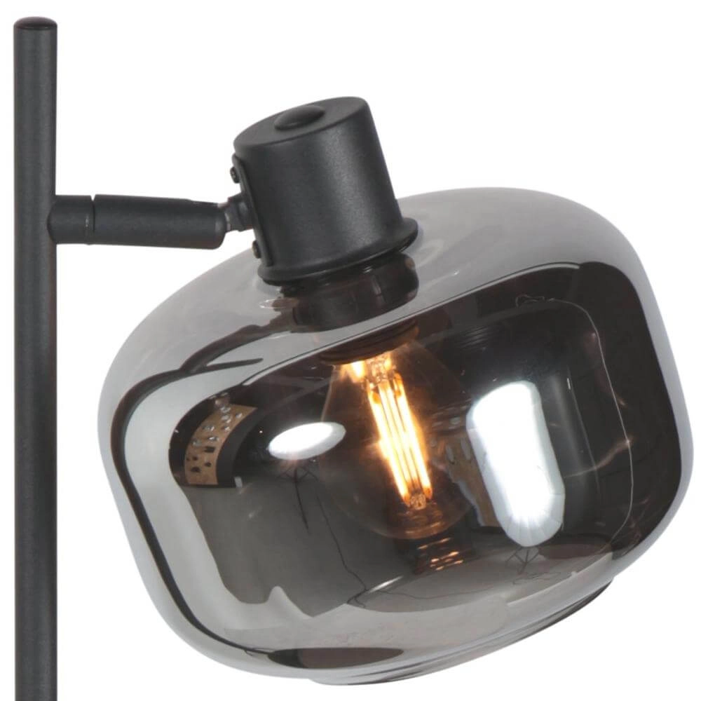 Lampe de table noire Tenebris avec verre fumé Steinhauer 8712746178142
