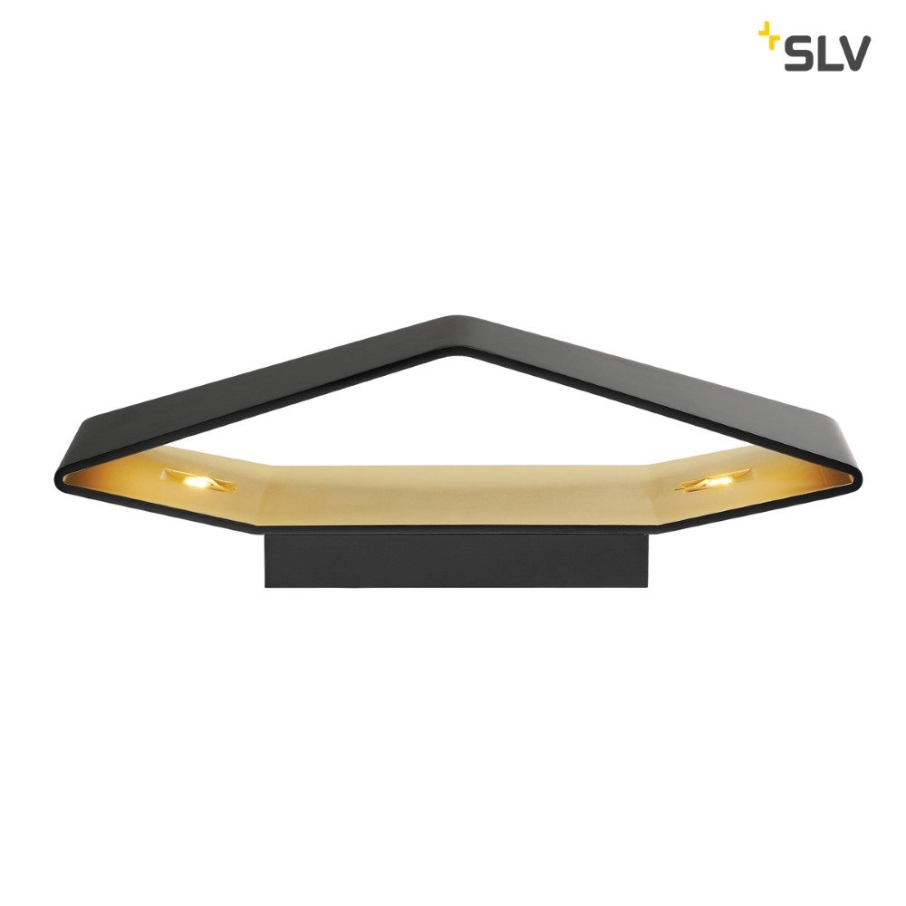 Applique murale LED Cariso WL-4 noir avec de l'or SLV 4024163164252