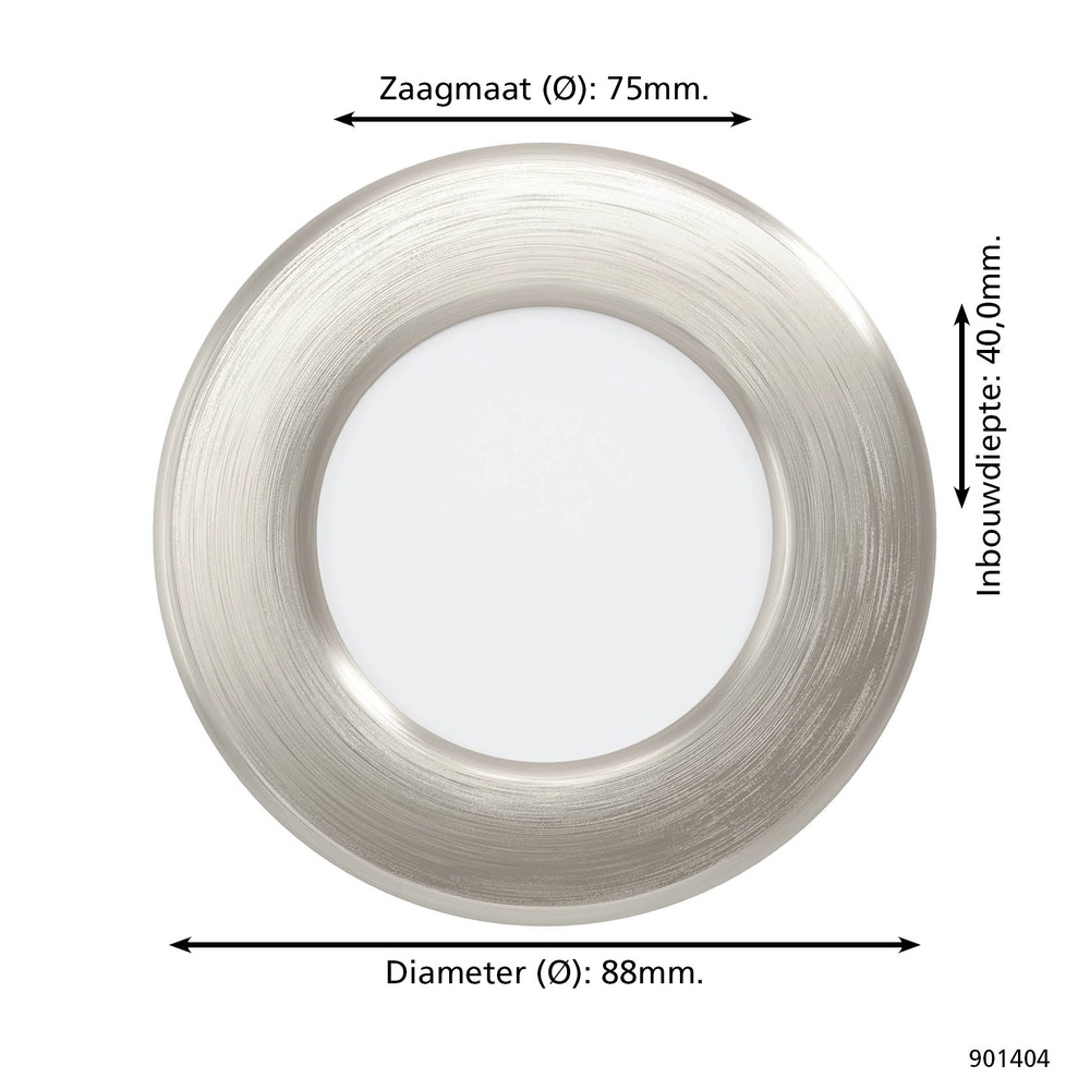 Projecteur encastré Fueva 6 rond - acier inoxydable - Ø 8,8 cm Eglo 9008606330836