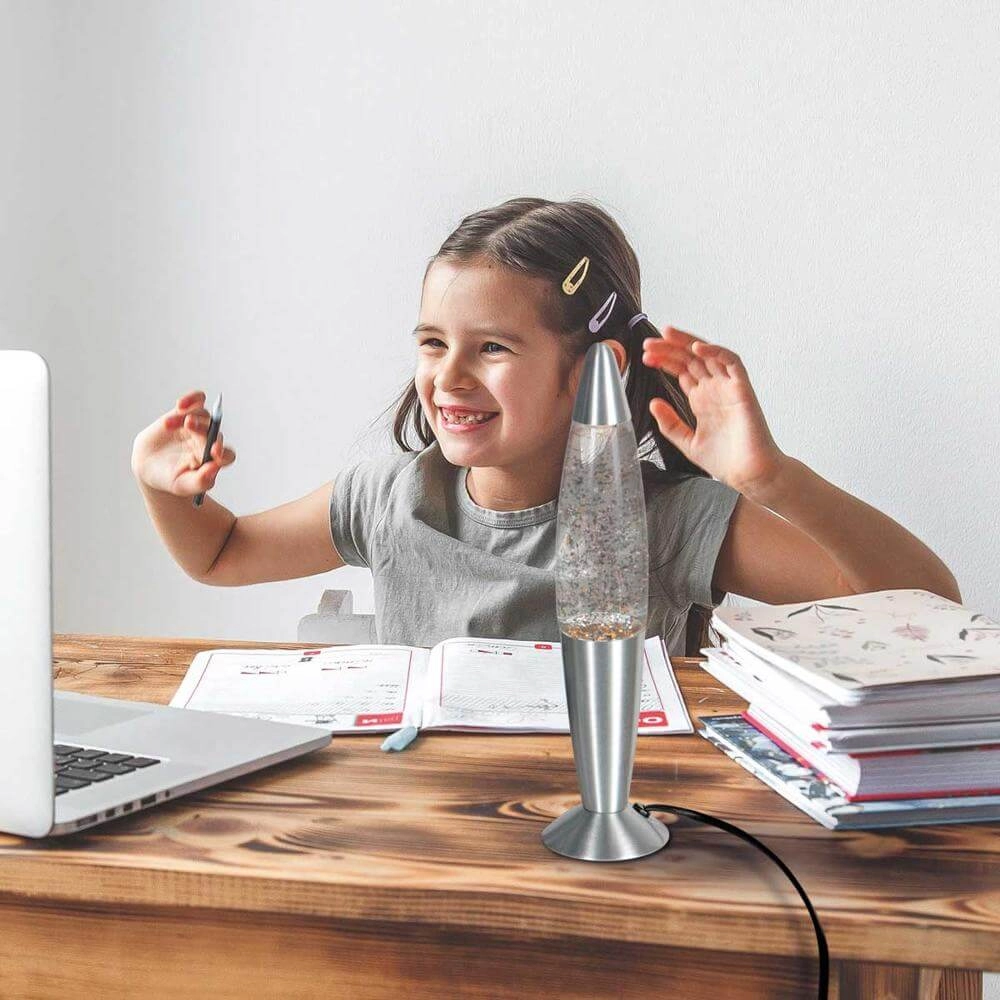 Lampe à lave Volcan gris argenté Steinhauer 8712746177640