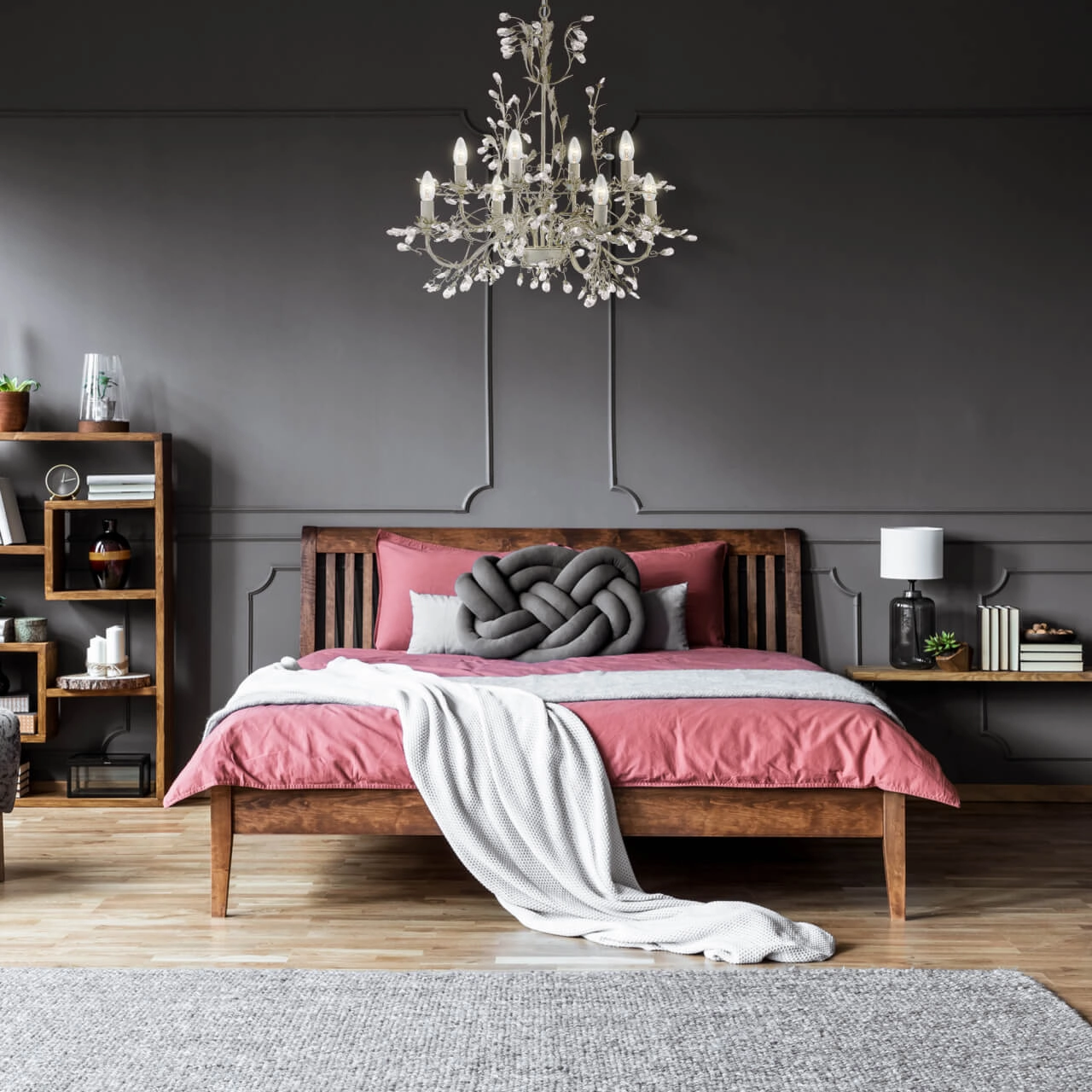 Lustre classique Almandite 8 lumières Ø 74cm Searchlight 5013874337658