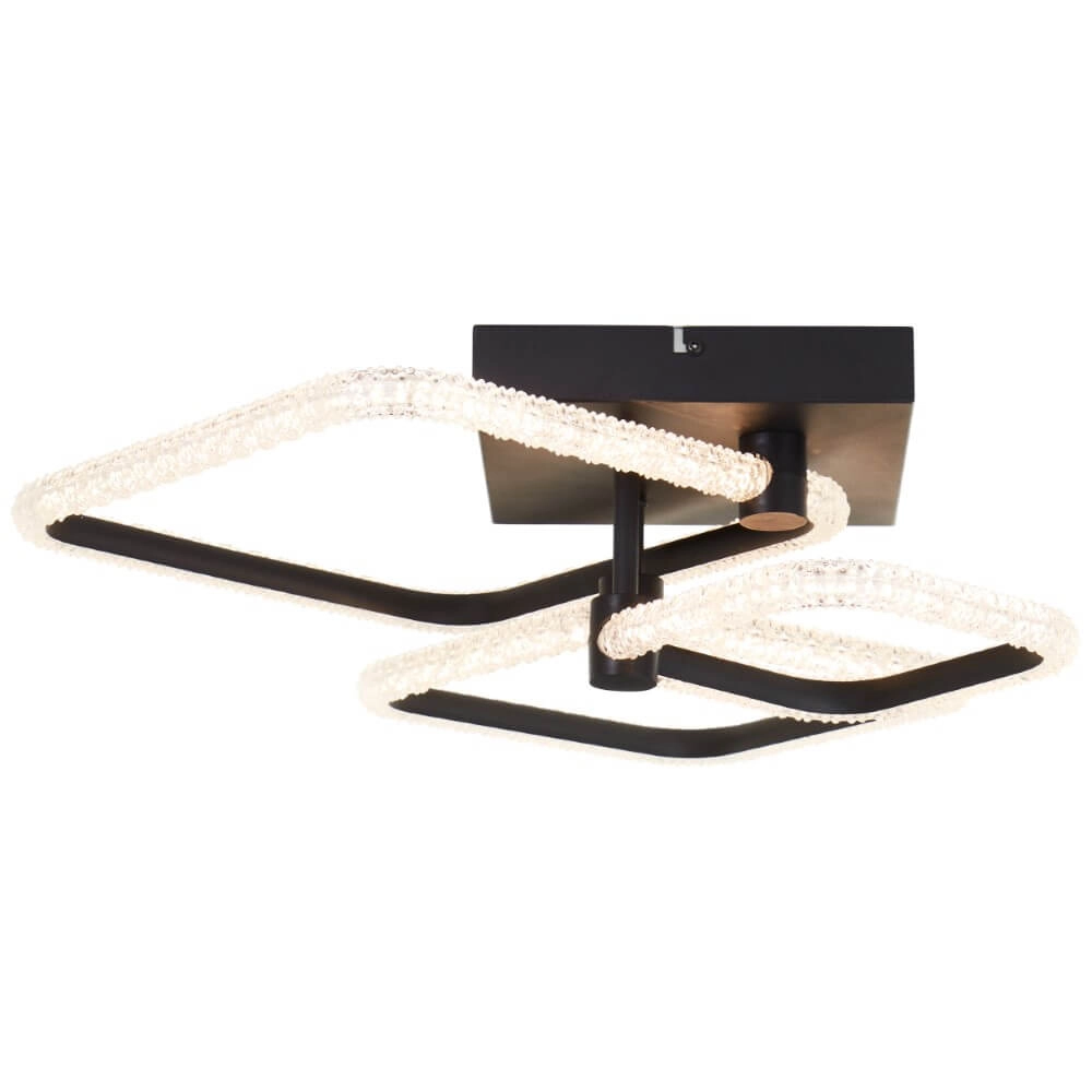 Plafonnier carré Aydin noir Brilliant 4004353442070