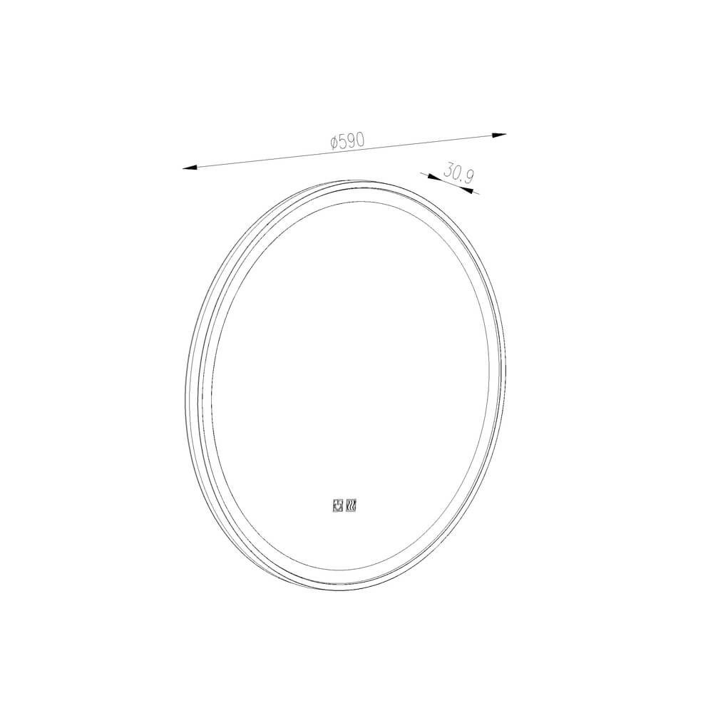 Miroir avec LED Vasari Ø 60cm - avec antibuée Lyora 4255805301128