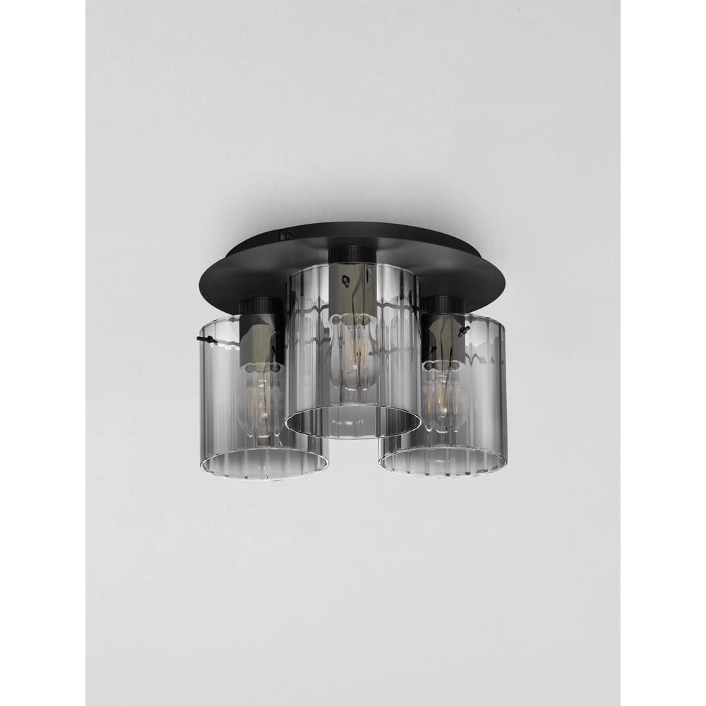 Plafonnier design Mirbi 3 lumières noir Lyora 5212017468451