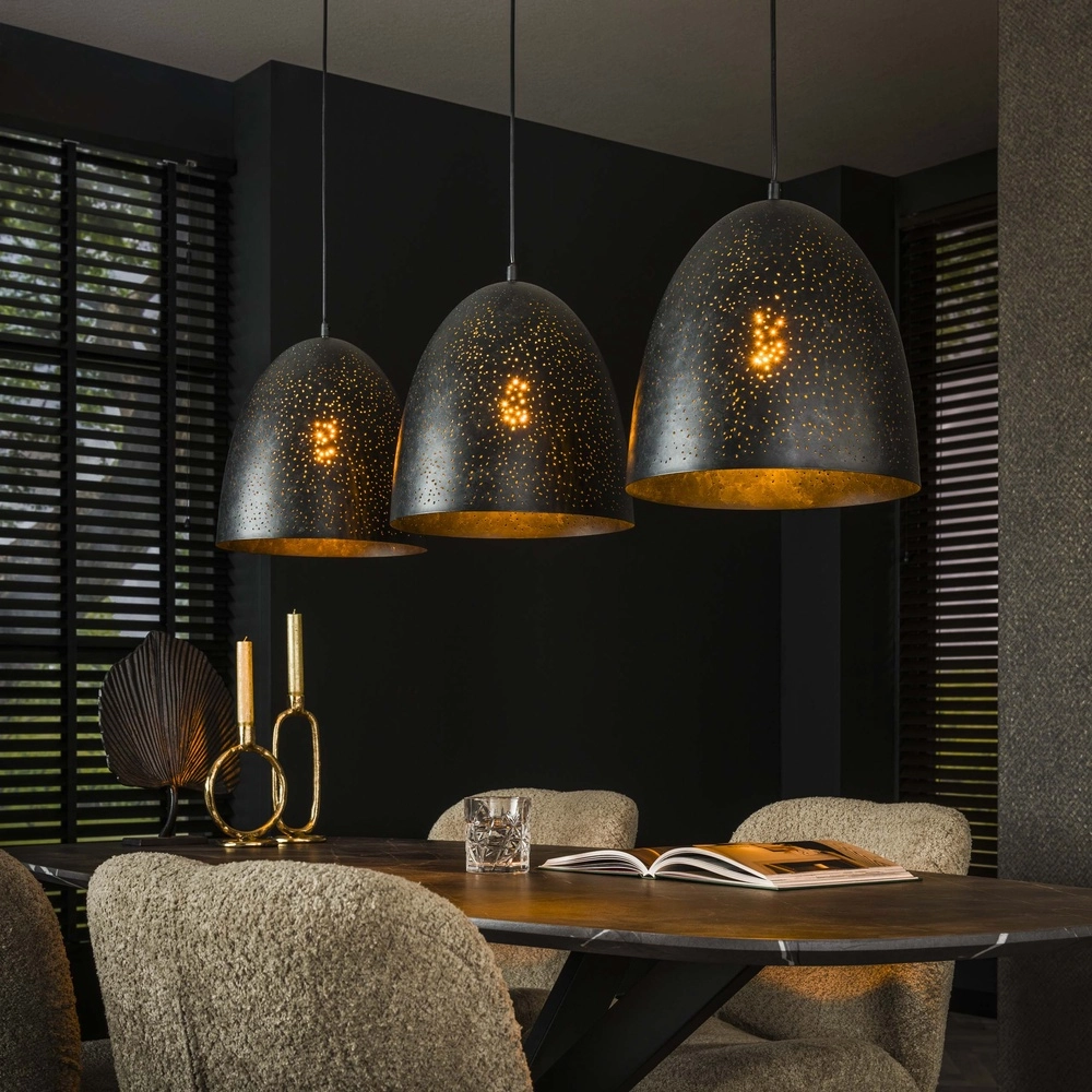 Lampe pendante de salle à manger Kosmos 3L - E27 - Charbon de bois