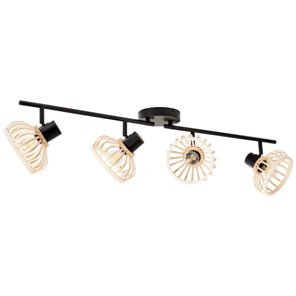 Plafonnier en bois Norah 4 lumières Brilliant 4004353409547