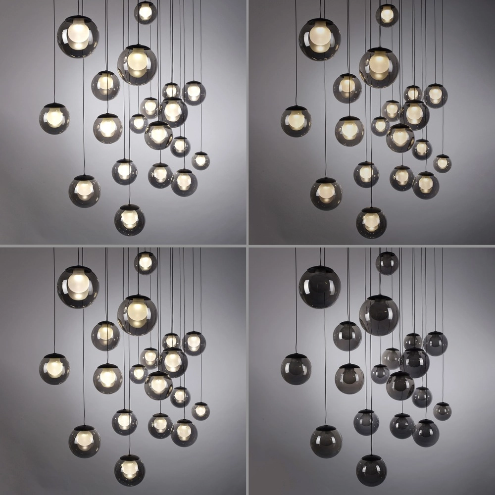 Lampe pendante à 19 lampes Pure Popup Gris mystique Paul Neuhaus 4012248396698