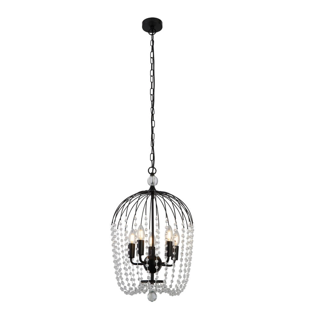 Lustre Shower noir avec cristal