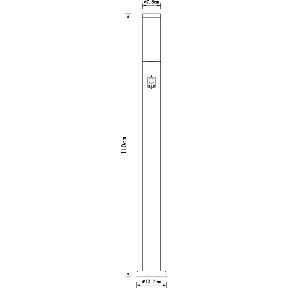 Lampe de jardin 110cm Boston anthracite avec blanc et capteur Globo 9007371414666