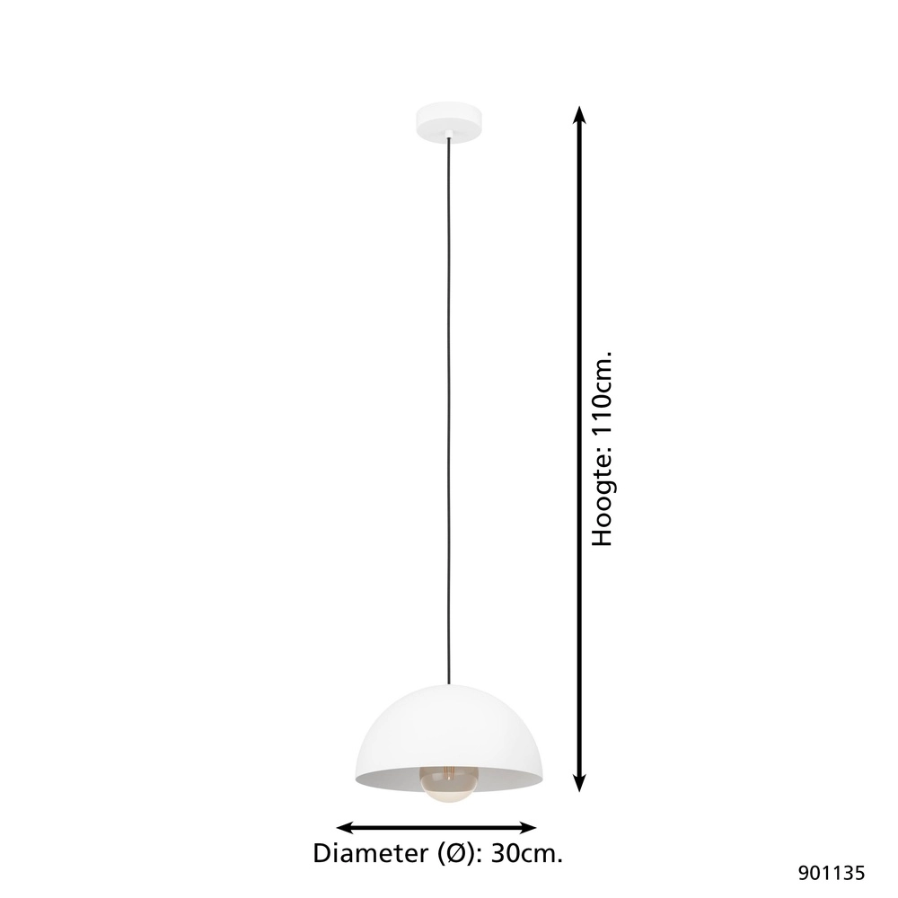 Lampe pendante blanche Gaetano Ø 30cm - E27 Eglo 9008606312627