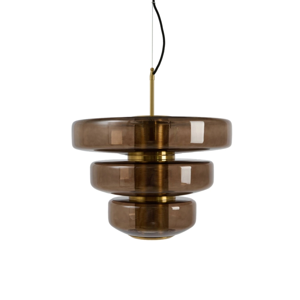 Lampe pendante unique Meyara Ø 40 cm marron