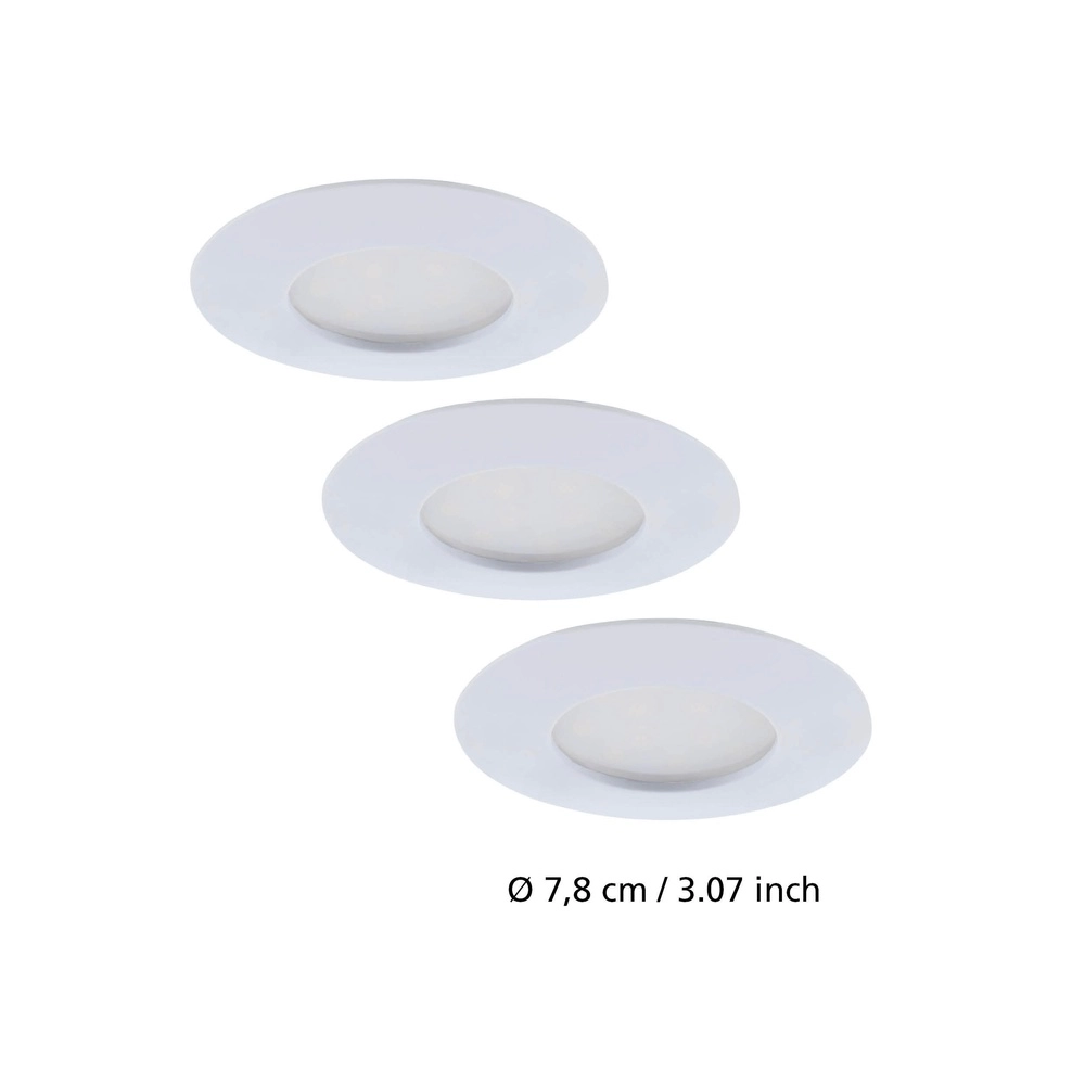 Ensemble de 3 projecteurs encastrés Pineda Blanc rond Eglo 9002759958145