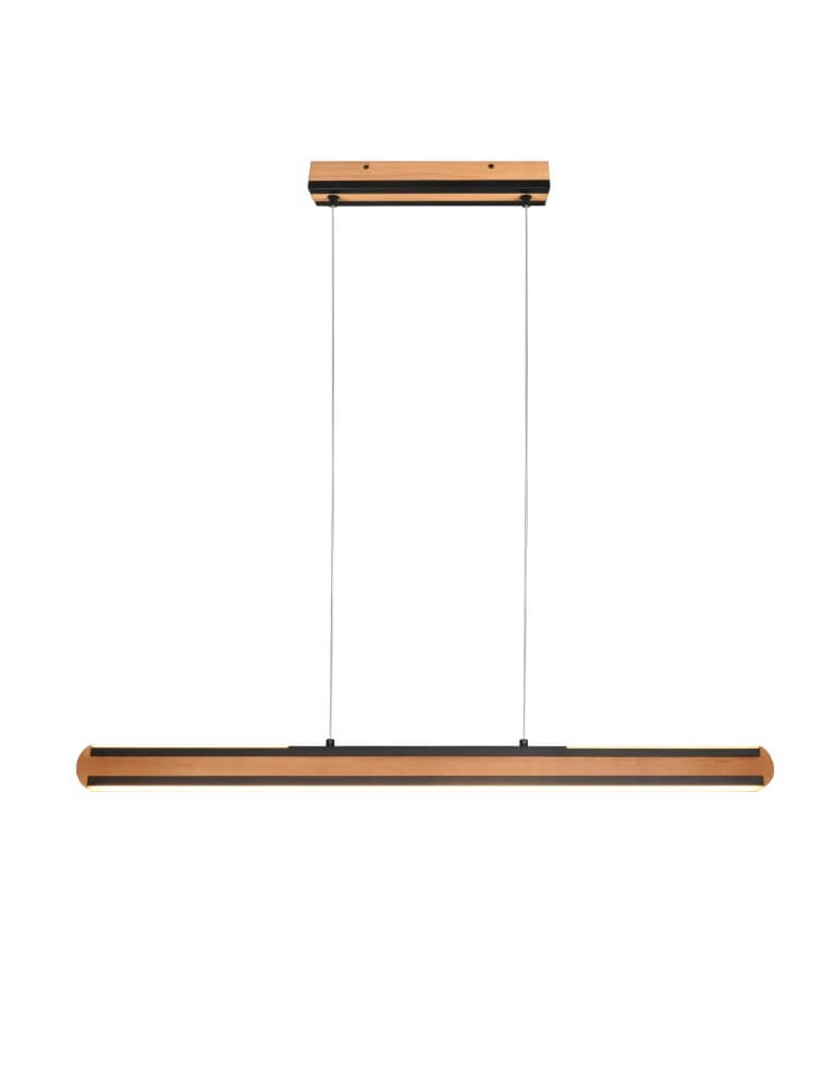 Lampe suspendue Deacon bois marron avec du noir Lampe suspendue Deacon bois marron avec du noir