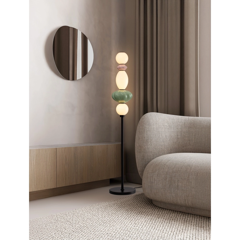 Lampadaire Oneta blanc - rose - vert Lyora 5212017473967