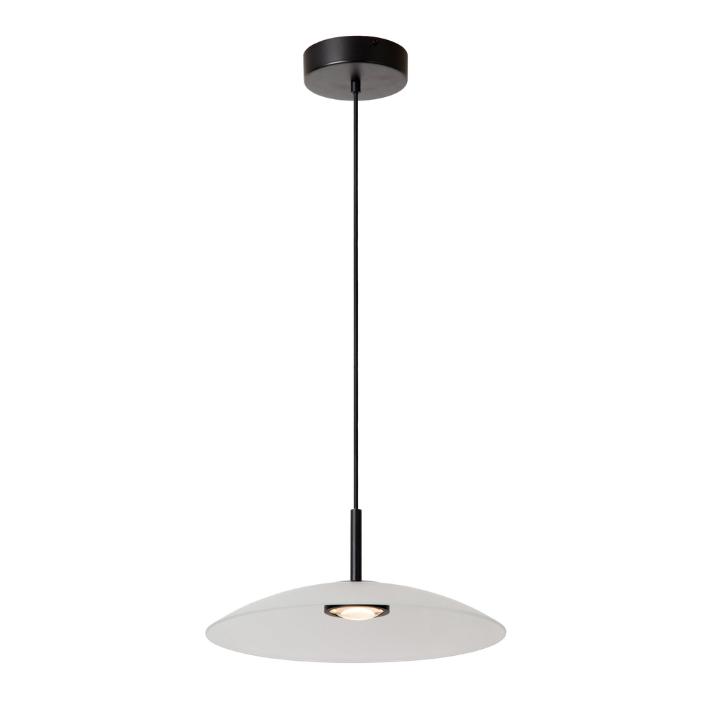 Lampe suspendue élégante Menga Ø verre blanc de 40 cm