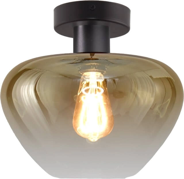 Plafonnier Genua noir avec verre doré Ø 29cm Plafonnier Genua noir avec verre doré Ø 29cm