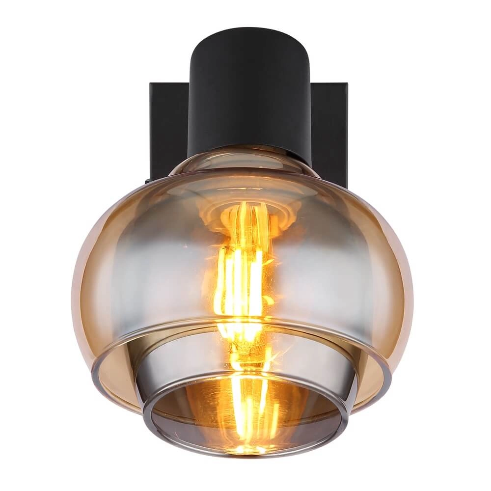 Applique murale noire Tokki Verre fumé ambré Globo 9007371452026