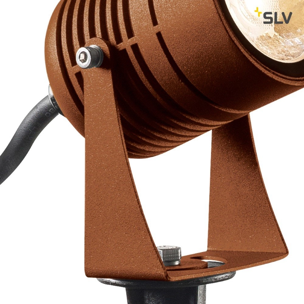 Spot de jardin Led Spike 6w - 3000K - 8cm brun rouille SLV 4024163223843