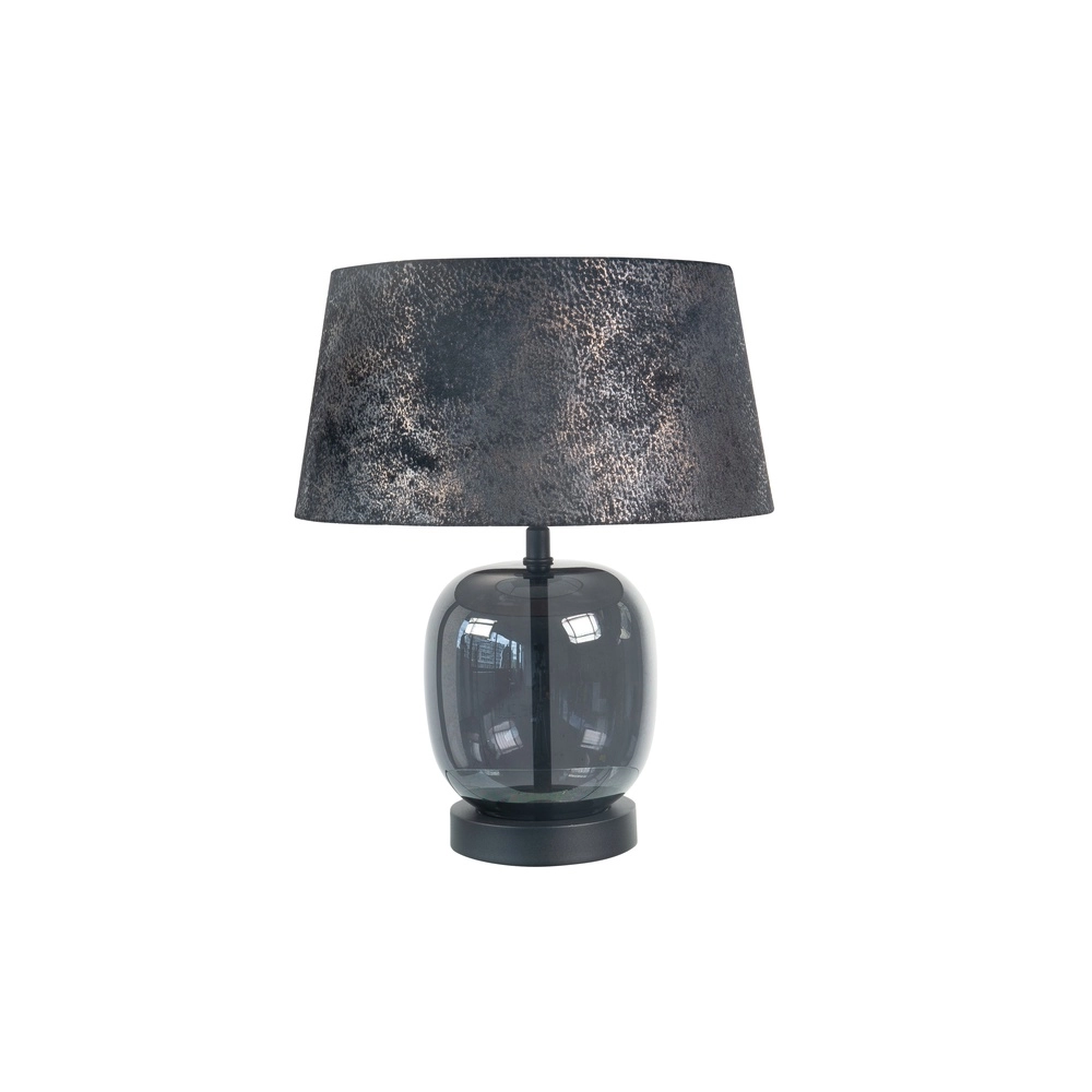 Lampe de table Bellini noir avec verre fumé Ø 30cm