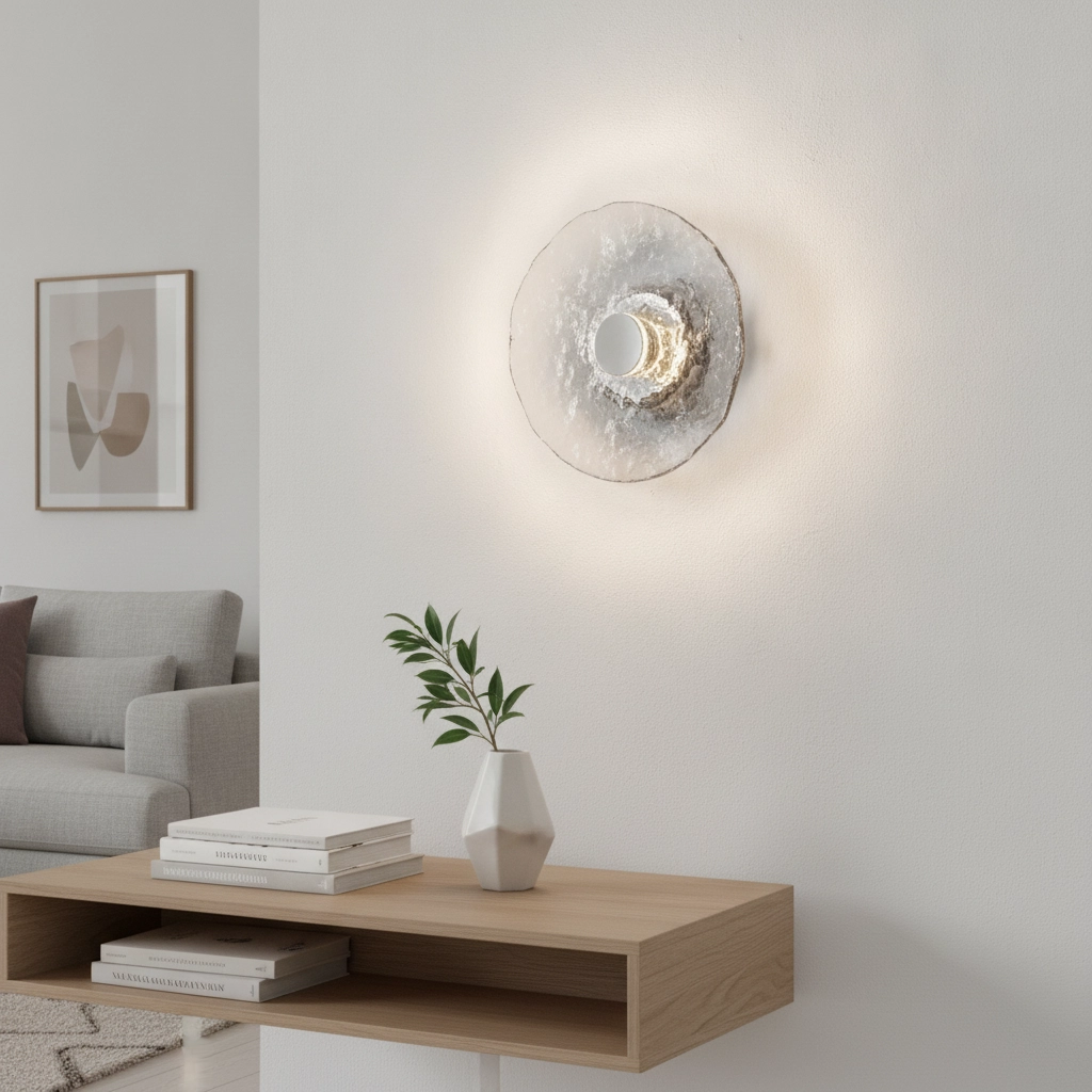 Lampe murale Delion Chrome avec verre
