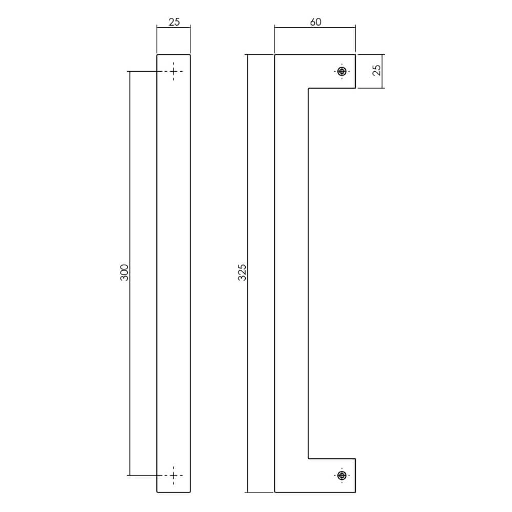 Poignée de porte étanche Gripon Carré Noir Intersteel 8714186553770