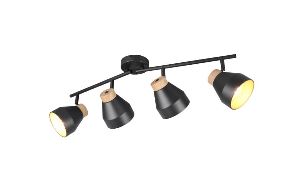 Plafonnier design 4 lumières Valentin noir Trio 4017807637434