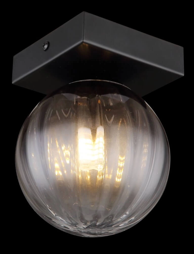 Plafonnier Dallerta noir avec verre fumé Globo 9007371446575