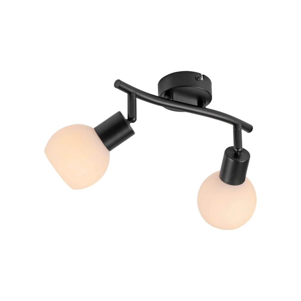 Plafonnier noir Loki 2 lumières Plafonnier noir Loki 2 lumières